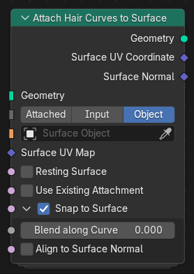 Attach Hair Curves to Surface node.
